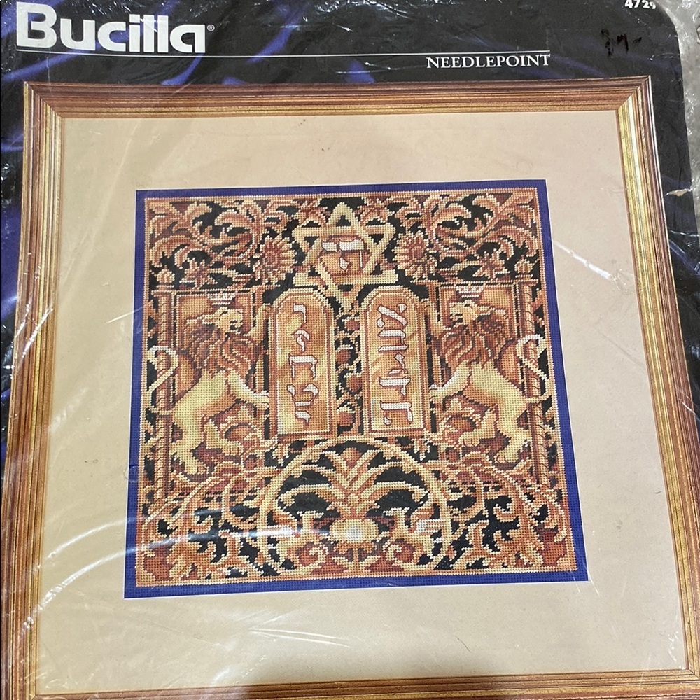 Bucilla Needlepoint Kit with Judaic Ten Commandments Design